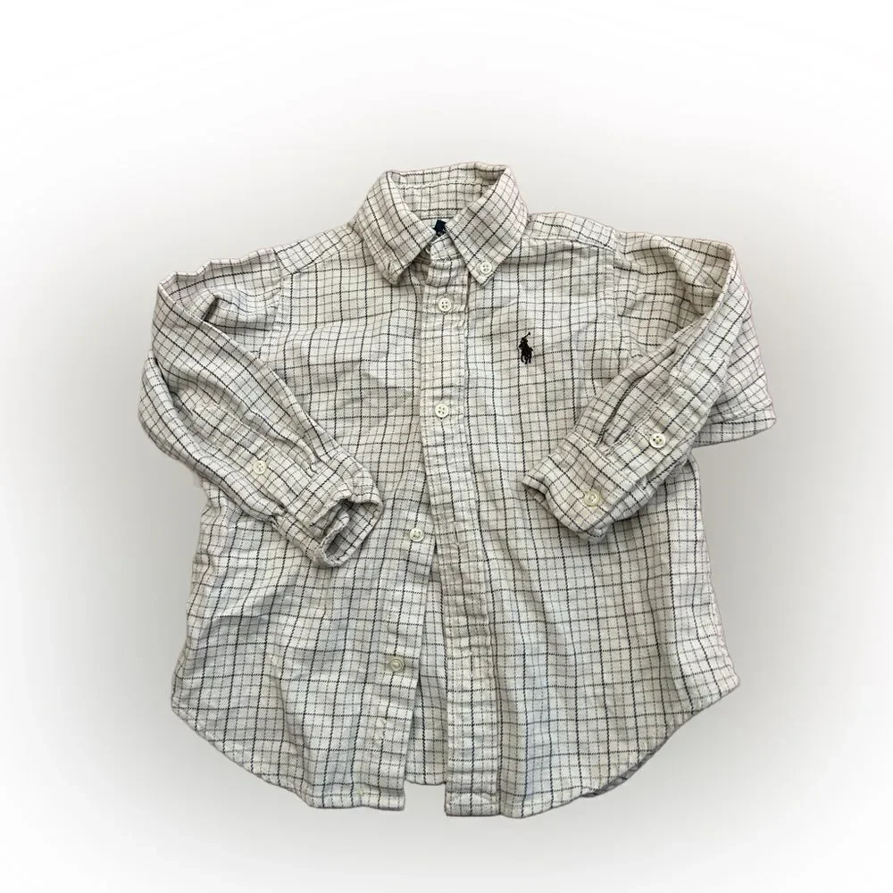 Toddler Boys Vintage Ralph Lauren Flannel Dress Shirt